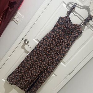 Lulu's Black and Pink Floral Maxi Dress